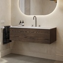 Gaia Wood Vanity Unit with Corian® Basin 1 Drawer Dark Std Side View