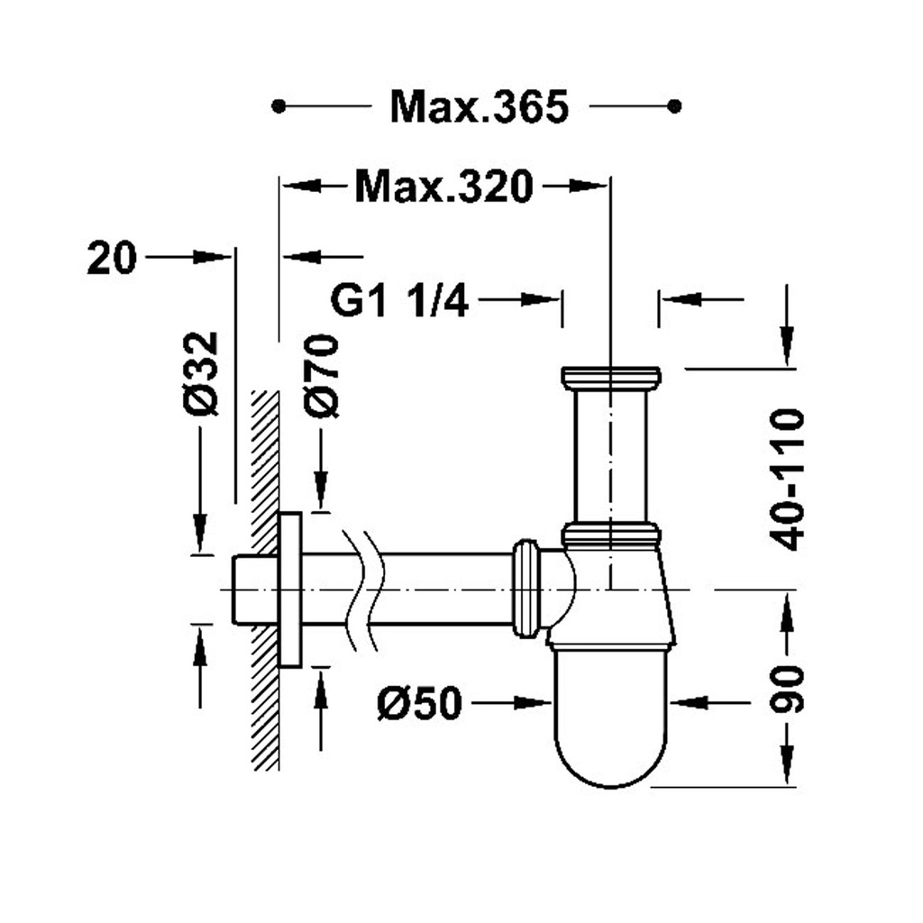 Bottle Trap - Siphon - 03463430 Tres td
