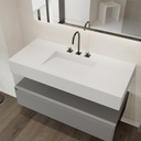 Armony Silestone Single Wall-Hung Washbasin Blanco Zeus Side View