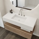 Elegance Silestone Single Wall-Hung Washbasin Blanco Zeus Side View