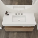 Elegance Silestone Single Wall-Hung Washbasin Blanco Zeus Top View