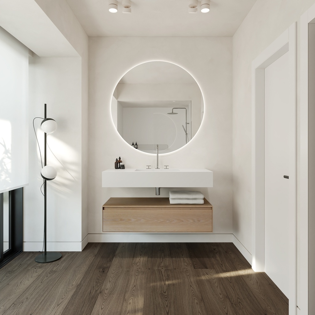 Elegance Silestone Single Wall-Hung Washbasin  Blanco Zeus Overview