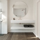 Reflection Silestone Single Wall-Hung Washbasin Blanco Zeus Front View