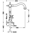 Deck-Mounted Washbasin Tap - 24210902 Tres TD