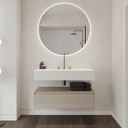 Simplicity Silestone Single Wall-Hung Washbasin Blanco Zeus Front View