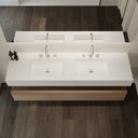 Elegance Silestone Double Wall-Hung Washbasin Blanco Zeus Top View