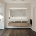 Elegance Silestone Double Wall-Hung Washbasin Blanco Zeus Front View