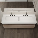 Reflection Silestone Double Wall-Hung Washbasin Blanco Zeus Top View