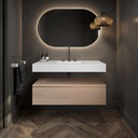 Gaia Wood Bathroom Cabinet 1 Drawer Light Std handle Front View