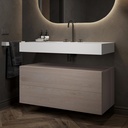 Gaia Wood Bathroom Cabinet 2 Stacked Drawers Light Push Side View