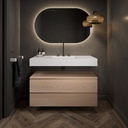 Gaia Wood Bathroom Cabinet 2 Stacked Drawers Light Std handle Front View