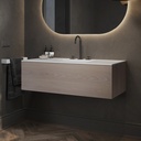 Gaia Wood Vanity Unit with Corian® Basin 1 Drawer Light Push Side View