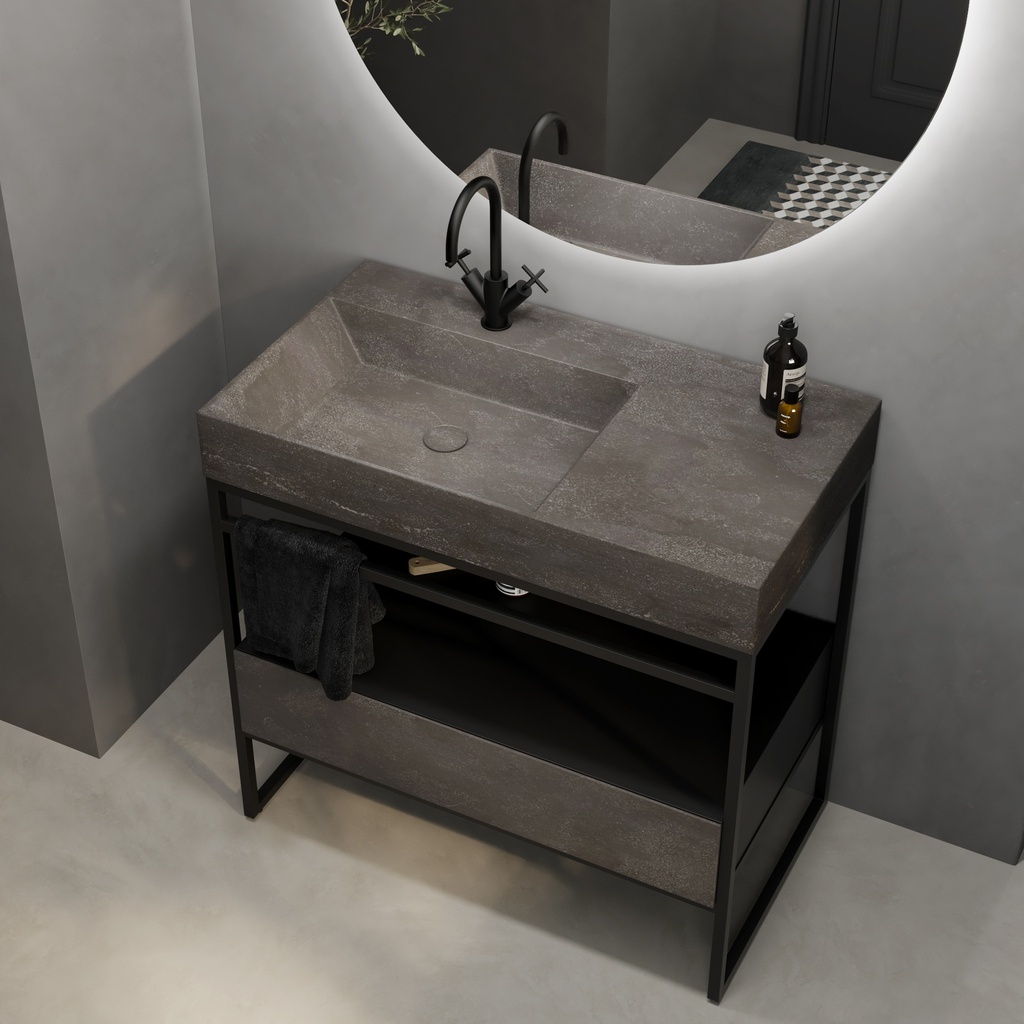 Riga Freestanding Marble Vanity Unit Pietra Side