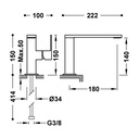 Deck-Mounted Single Lever Washbasin Tap - 00620501 Tres TD
