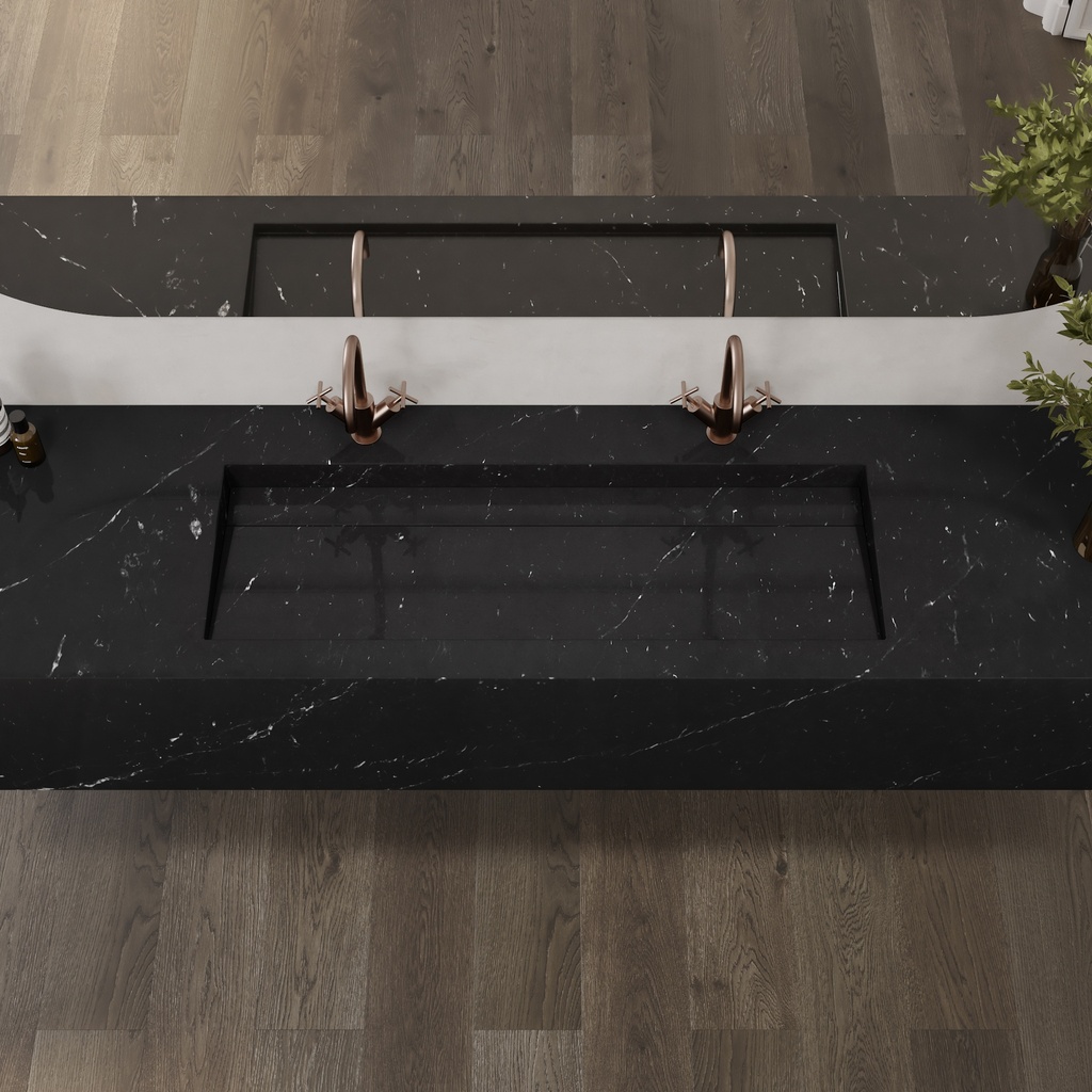 Cassiopeia Plus Deep Marble Wall-Hung Washbasin Marquina Marble Top View