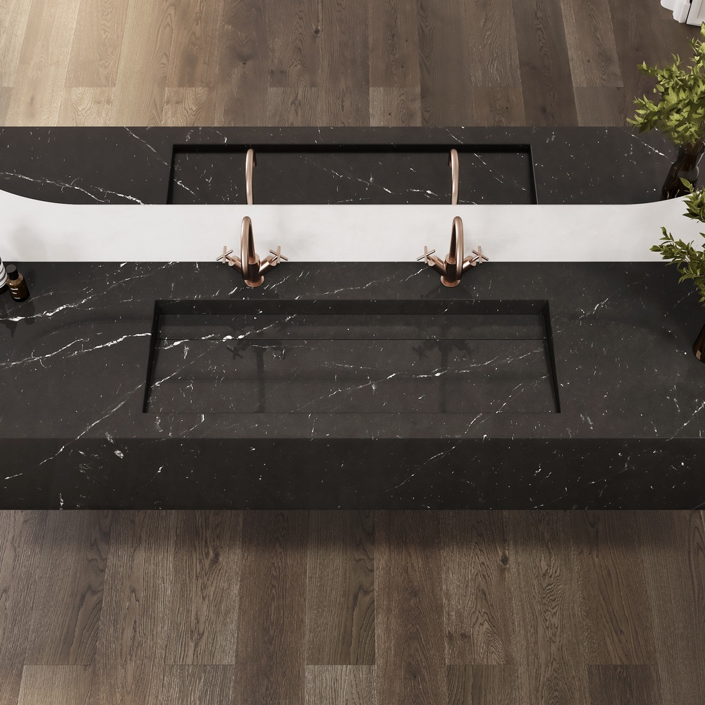 Cassiopeia Plus Deep Marble Wall-Hung Washbasin Marquina Marble Top View