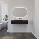 Hatysa Deep Marble Single Wall-Hung Washbasin Marquina Marble Front View