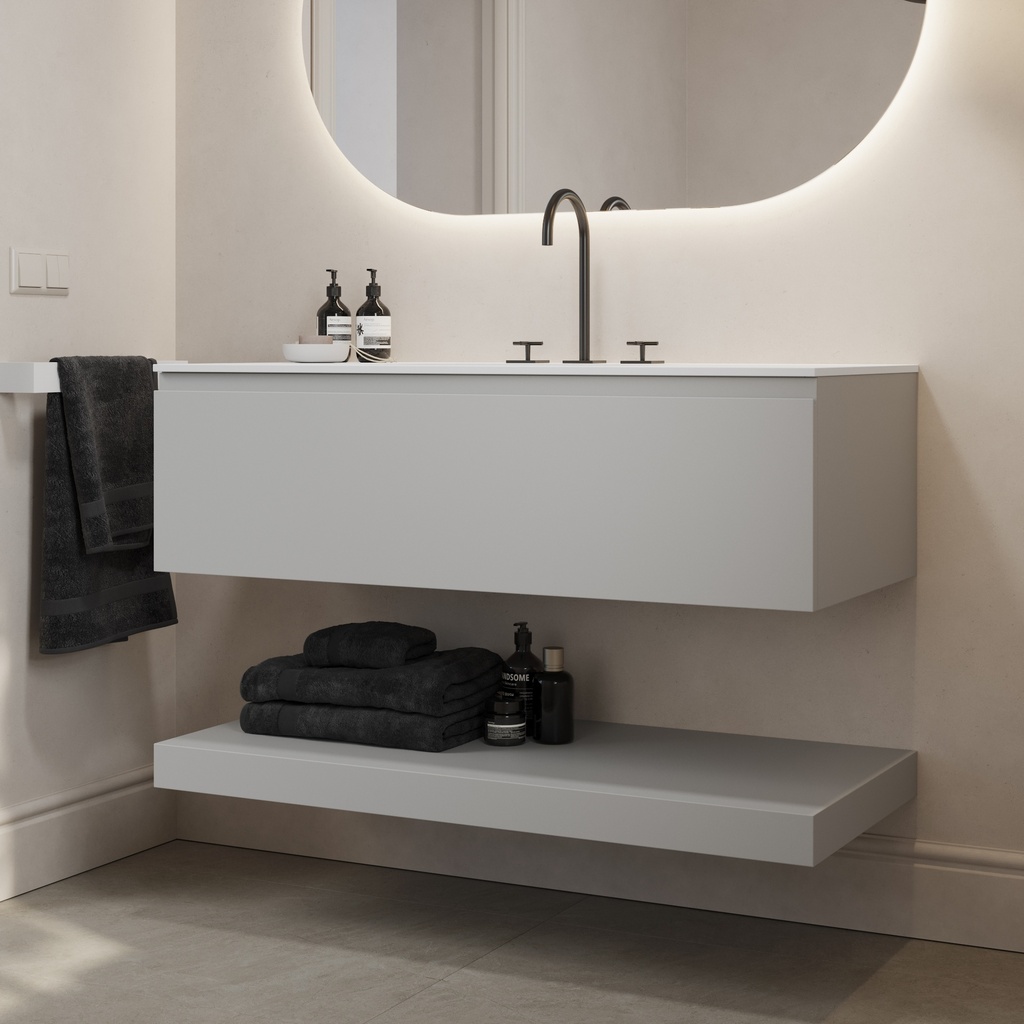 Hemera Classic Floating Bathroom Shelf RAL 7035 Side