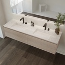 Simplicity Silestone Double Vanity Top White Arabesque Side View