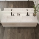 Simplicity Silestone Double Vanity Top White Arabesque Top View