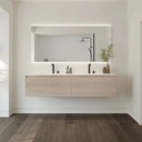 Simplicity Silestone Double Vanity Top White Arabesque Front View