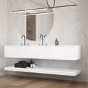 Hemera Classic Floating Bathroom Shelf | Luxe Size Glacier WHite