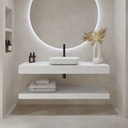 Hylas Corian® Floating Bathroom Shelf Glacier White Front