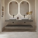 Hylas Corian® Floating Bathroom Shelf Ash Aggregate Front