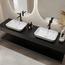 Hylas Corian® Floating Bathroom Shelf Deep Black Quartz Side