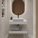 Hylas Corian® Floating Bathroom Shelf Glacier White Front