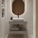 Hylas Corian® Floating Bathroom Shelf Ash Aggregate Front