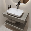 Hylas Corian® Floating Bathroom Shelf Ash Aggregate Side