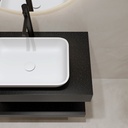 Hylas Corian® Floating Bathroom Shelf Deep Black Quartz Detail