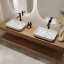 Hylas Wood Floating Bathroom Shelf | Luxe Size Pure Side