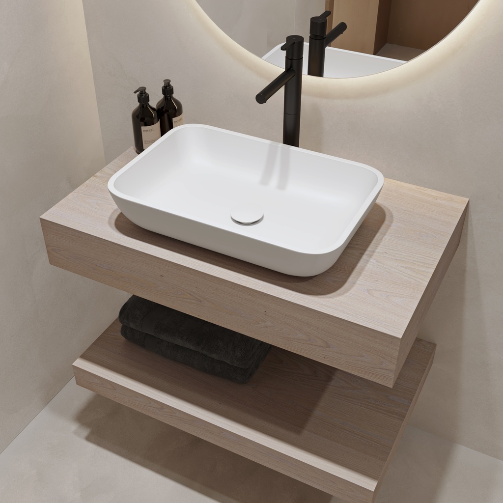 Hylas Wood Floating Bathroom Shelf | Mini Size Light Side