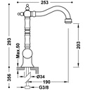 Classic Basin Mixer Tap with Swan Neck - Tres TD