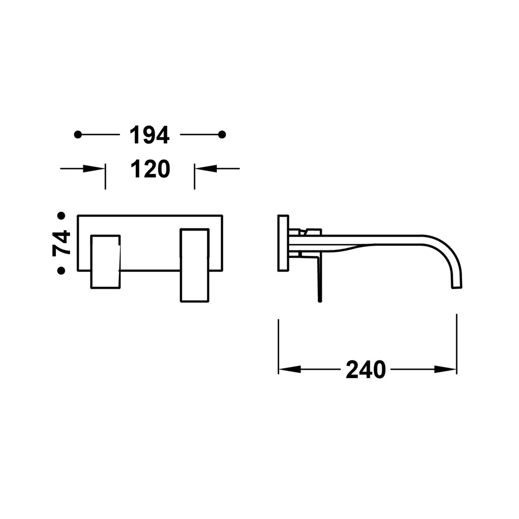 Wall-Mounted Single Lever Washbasin Tap - 00630032 / 20830002 Tres TD