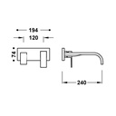 Wall-Mounted Single Lever Washbasin Tap - 00630032 / 20830002 Tres TD