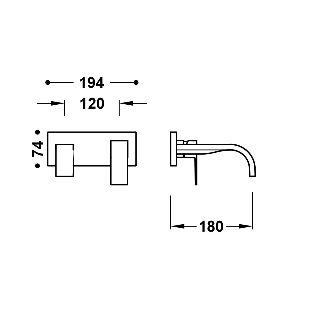 Wall-Mounted Washbasin Tap - 00630031 / 20830002 Tres td