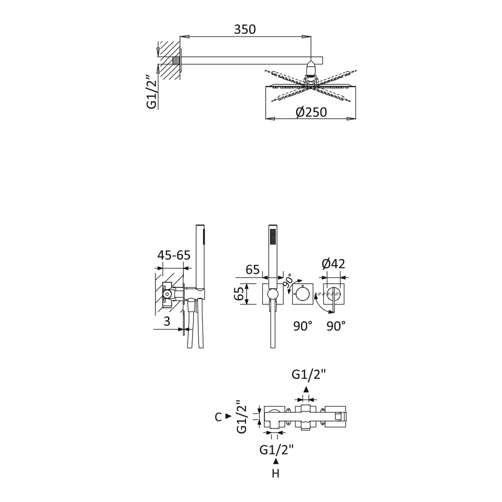 Concealed Shower Kit - 1687632 Bruma TD