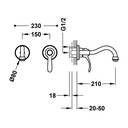 Classic Concealed Single Handle Basin Mixer Tap - Tres TD