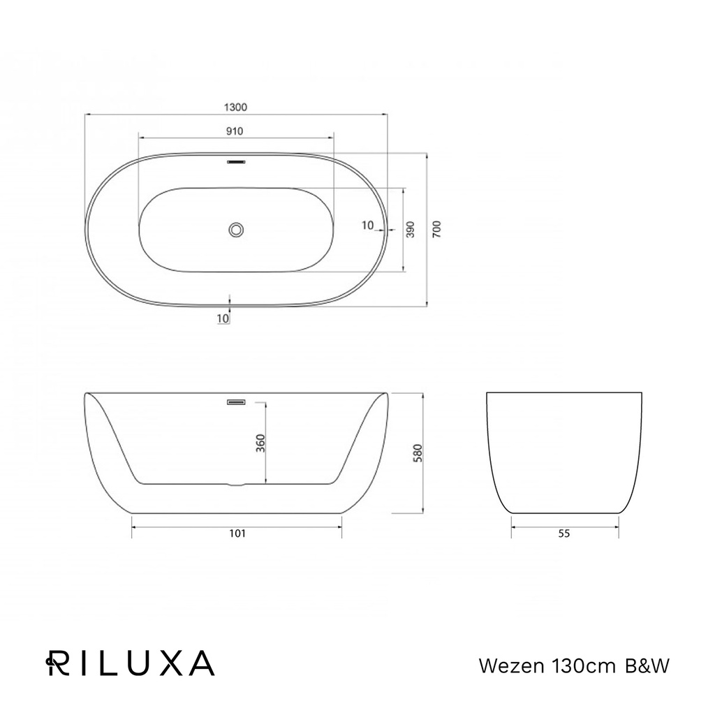 Wezen Mini Freestanding Bathtub 130 TD