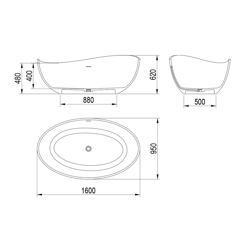 Genova Freestanding Bathtub 160