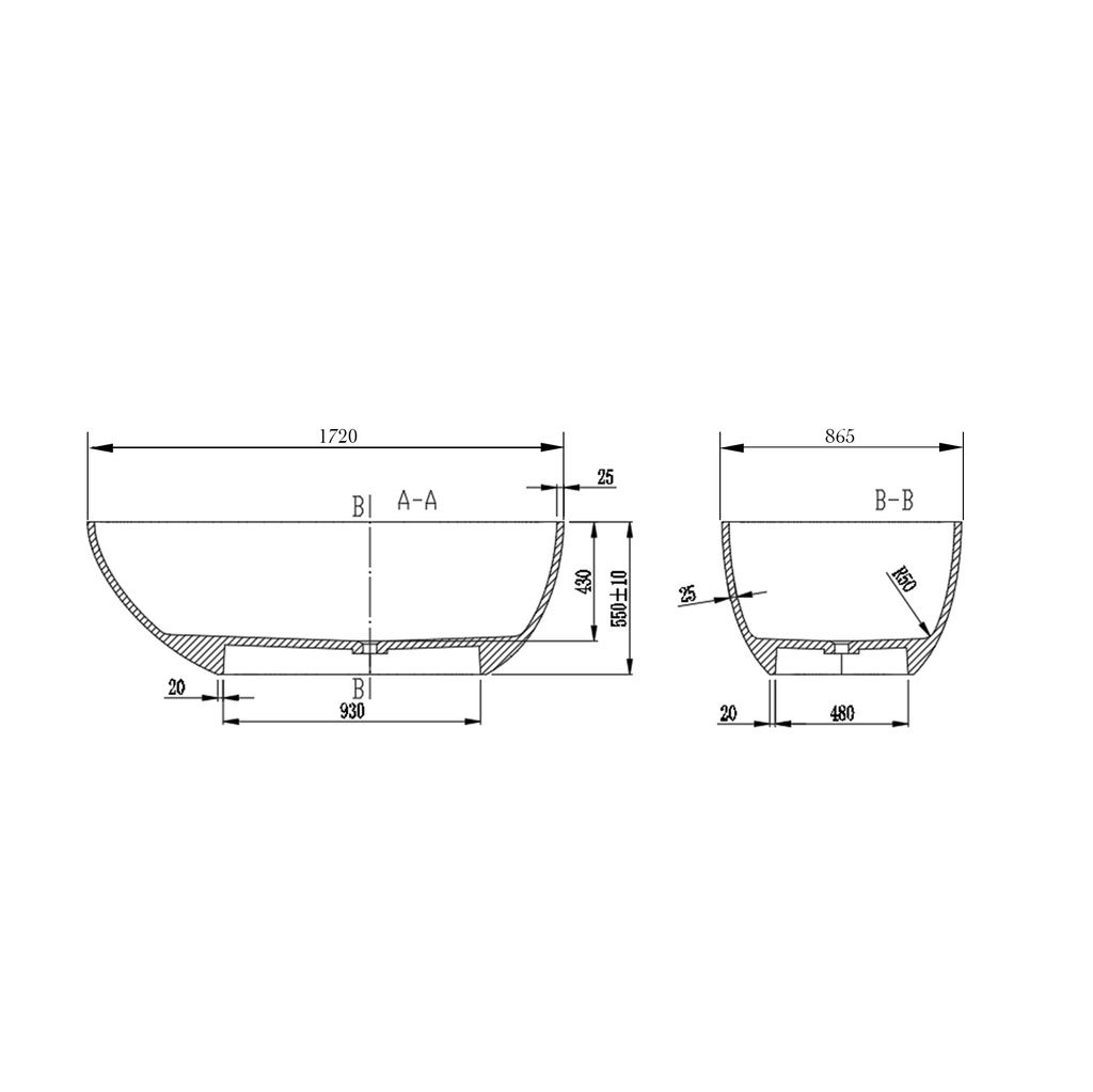 Toulouse Smoky Translucent Freestanding Bathtub TD