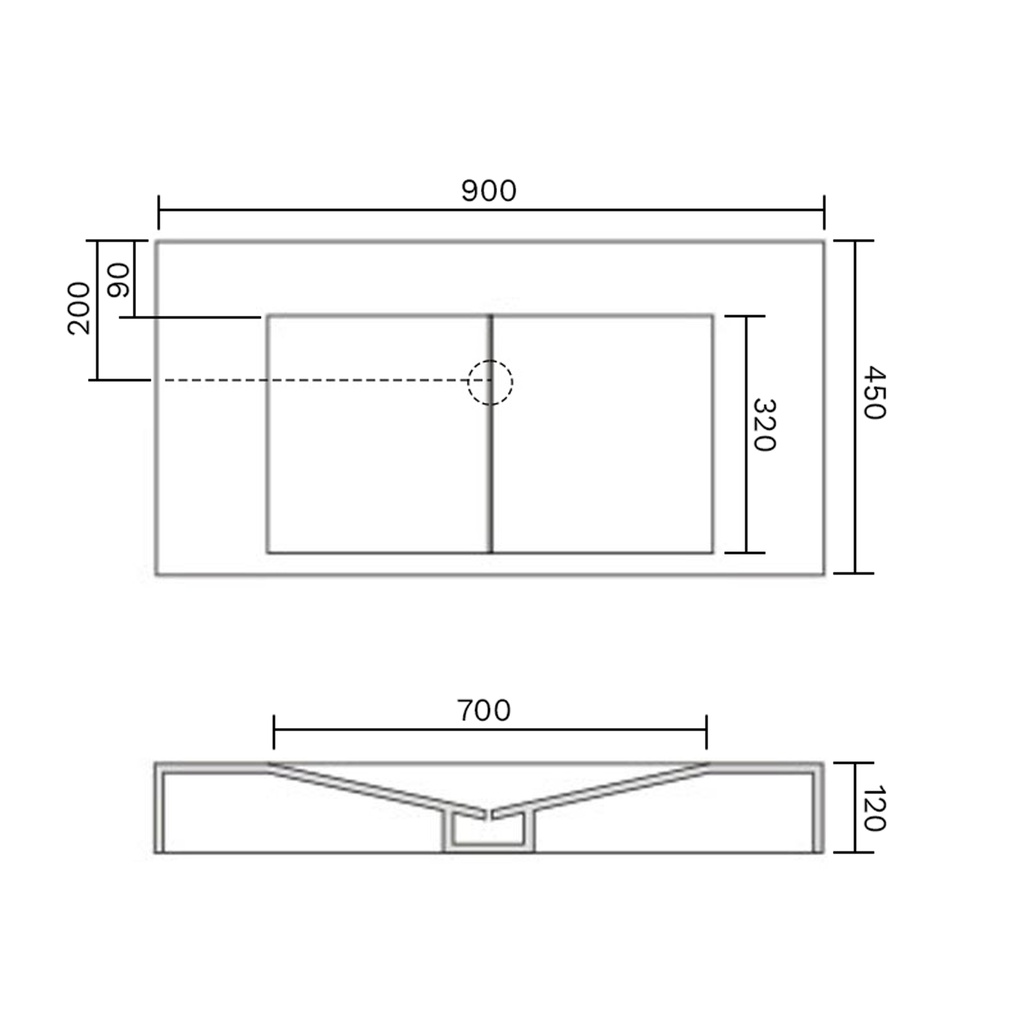 Anemone Wall-Mounted Washbasin 90 TD