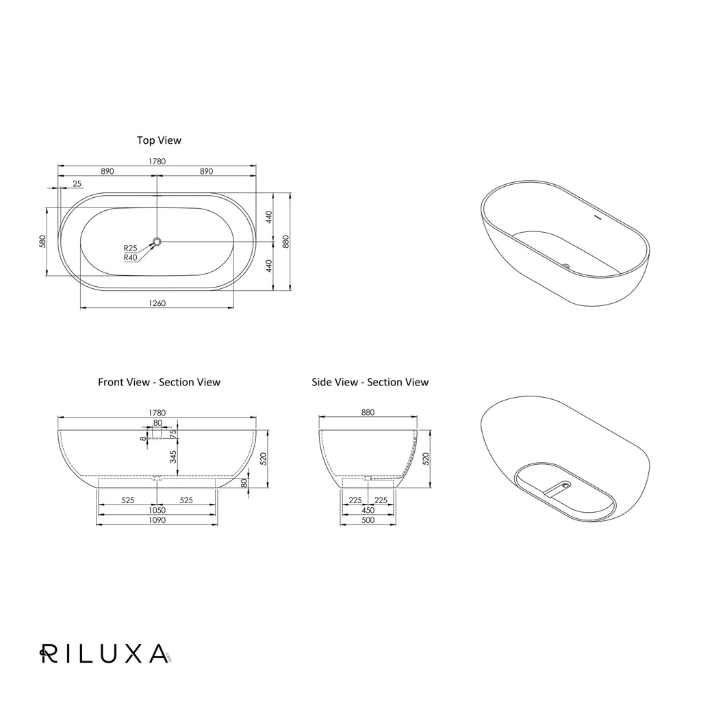 Nimes Freestanding Bathtub 178 TD