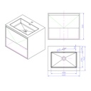 June Wall-Mounted Washbasin with Alcove TD