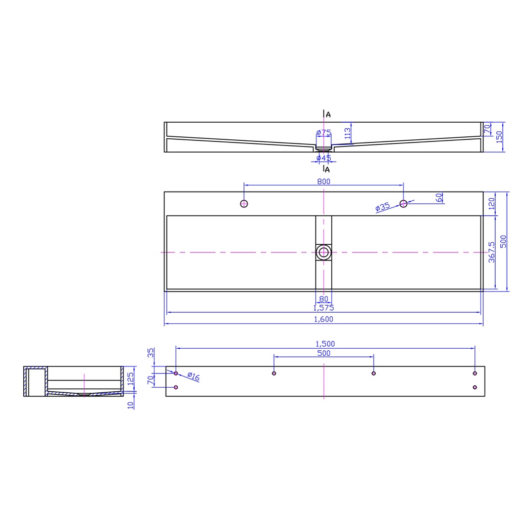 Lavatera Plus Wall Hung Washbasin 160 TD
