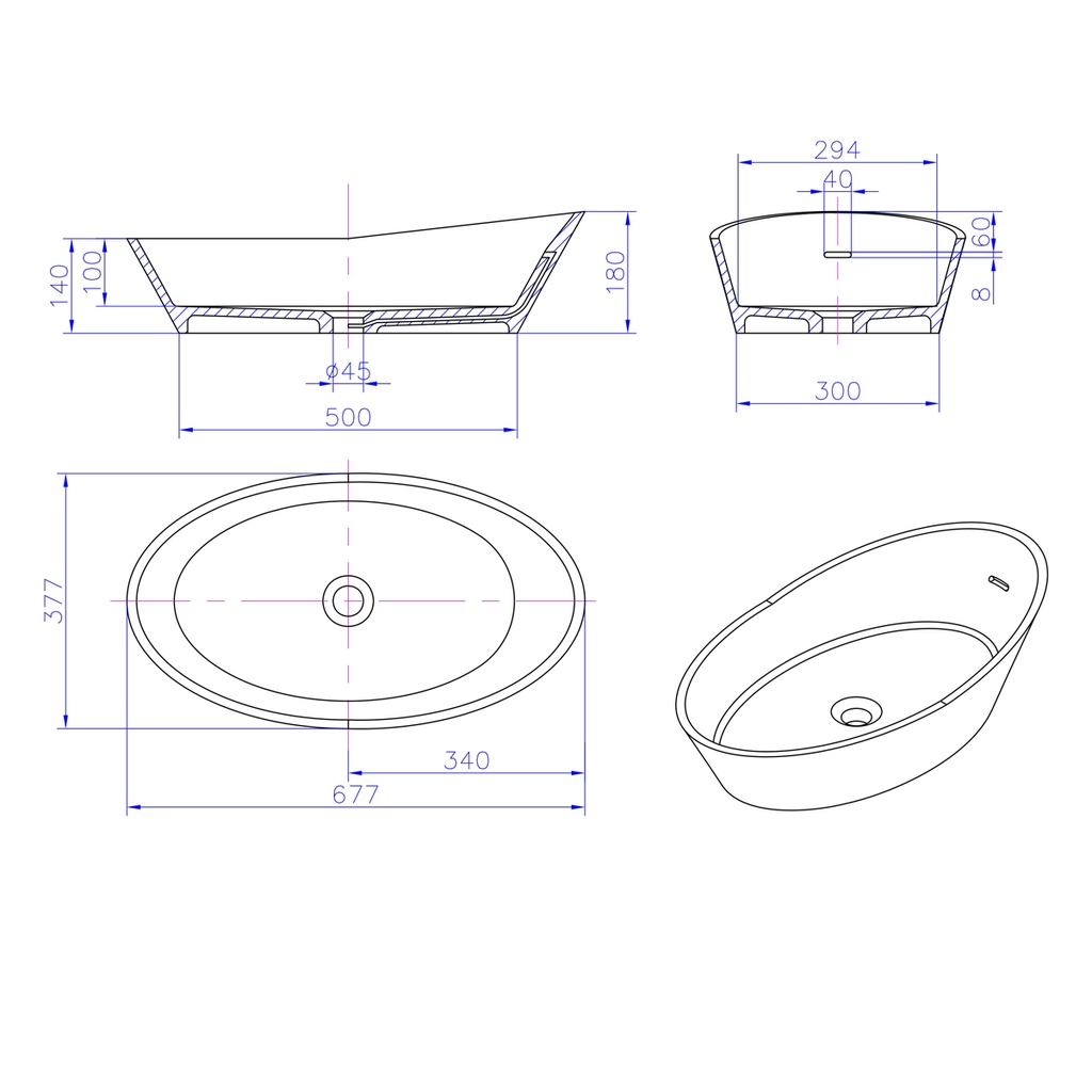 Montecarlo Countertop Washbasin TD