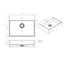 Auriga Corian® Design Wall Hung Washbasin - 60cm TD
